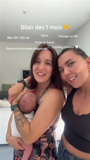 Bilan 1 mois et 2 semaines bébé : poids, taille, bibs et porte-bébé