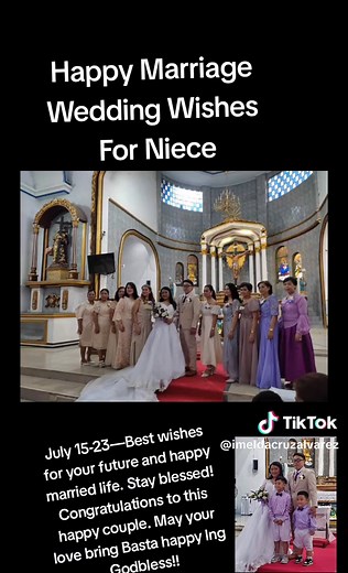 Happy Marriage Wedding Wishes For niece My wish to the lord is that your family be happy and full of blessings. God bless #tiktokintheworld #tiktokfrends #tiktokforyou #pakistanitiktokers #fylpシviralシ #proudsinglemom