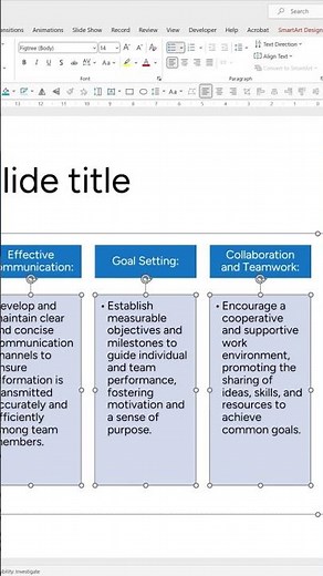 TIPS AND TRICKS - Convert bullets to more Smart Art in PowerPoint #powerpoint #tutorial #smartart