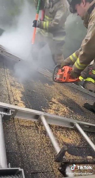 Doing a little vertical ventilation training. #fyp #fire #firefighting #training￼