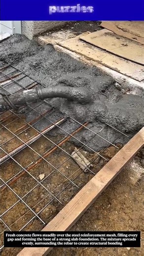 Concrete Slab Pouring with Rebar Mesh | Satisfying Foundation Process