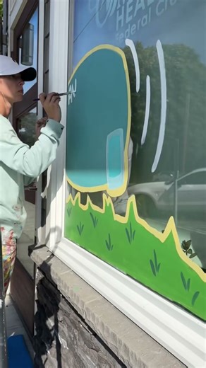 New fall window art with a promo and illustrative vibe!