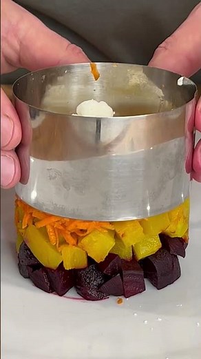 Roasted Beets Salad Plating.