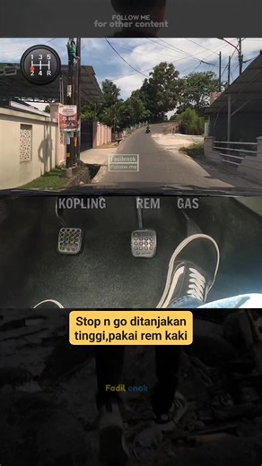699K views · 10K reactions | Stop n go ditanjakan tinggi,pakai rem kaki #tutorial #mobilmanual #belajarmengemudi #drivingschool | Fadil Enok | Facebook