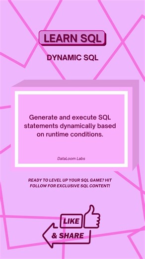 Ready to level up your SQL game? Hit follow for exclusive SQL content! #SQL #DynamicSQL #Database #Data