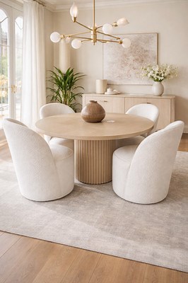 🔥 LUXURY MODERN ROUND DINING SET – DESIGNER STATEMENT PIECE 🔥 | eBay