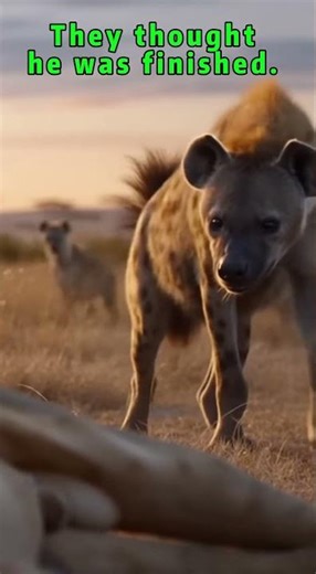 Weak Lion Fights Off Hyena Pack 💔 #lion #viral