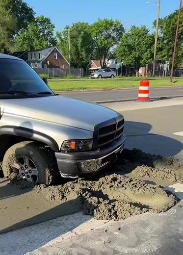 Road Rager Drives Through Fresh Concrete Disaster