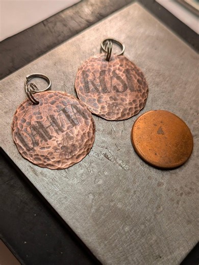 Handcrafted Copper Tag — Custom Text (front & Back Engraving) - Etsy