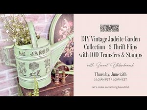 DIY Vintage Jadeite Garden Collection | 3 Thrift Flips with IOD Transfers & Stamps