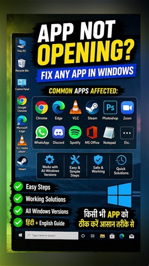 App Not Opening in Windows? Fix ANY App! | किसी भी App को ठीक करें | Windows 11/10 Fix