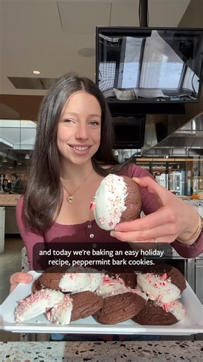 Cornell SC Johnson College of Business on Instagram: "Recipe below ⬇️ COOKIES 1 1/2 sticks (12 tbsp) unsalted butter, softened 1 cup white granulated sugar 1/2 cup brown sugar, packed 2 eggs 1 tsp vanilla extract 1/2 tsp baking soda 1/2 tsp salt 1/3 cup dark cocoa powder 2 cups all purpose flour PEPPERMINT DIP 1 cup white chocolate chips 1 tbsp + 1 tsp oil (neutral or coconut) 1/2 tsp peppermint extract 4 candy canes, crushed Preheat oven to 325 degrees Fahrenheit. Line two baking sheets with pa