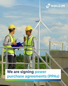 🌍 At Holcim, we take a science-driven approach to become a net-zero company. Decarbonizing our energy sources is one of the key levers we're focusing on to reach our climate goals, with targets validated by the Science Based Targets initiative (SBTi). 🤝 We’re accelerating the transition to renewable energy by signing Power Purchase Agreements (PPAs) across the globe — long-term contracts that secure clean electricity from wind, solar, and geothermal sources. ⚡PPAs are essential to meeting our 