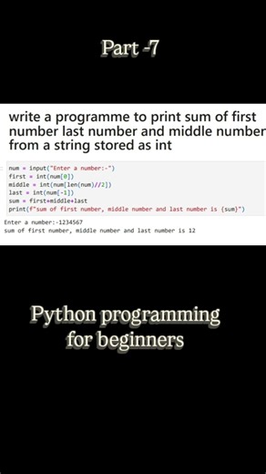 Part -7 , python programming for beginners #dataanalytics #pythonprogramming #pythonforbeginners
