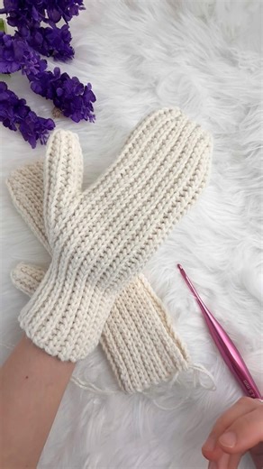 Crochet Flat Women's Mittens (Couple-Style) ep.2