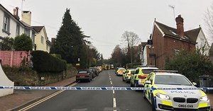 First pictures from scene after car hits wall on busy Tunbridge Wells route