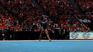 Had to bring back the 2024 Black Panther floor routine while wearing the leotard that she designed! Chae Campbell competed her third different routine in three weeks last Saturday at Utah. Nobody is doing it like Chae! 👑 | UCLA Gymnastics