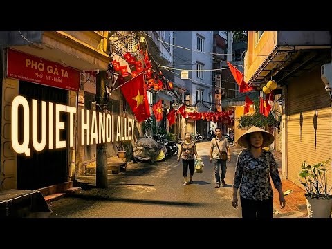 [4K] Quiet Hanoi Night Walk Through a Hidden Alley Vietnam | Vietnam Walking Tour