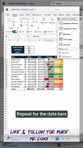 Create multiple check box ☑️ formatting progress in Excel