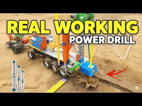 DIY Mini Well Drilling Machine with Submersible Pump | Homemade Boring Machine Project
