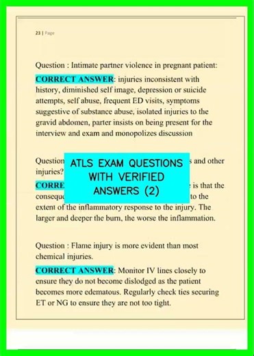 ATLS EXAM QUESTIONS WITH VERIFIED ANSWERS 2 video