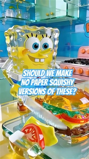 Clear Tape ONLY SpongeBob Squishies | No Paper Craft Challenge