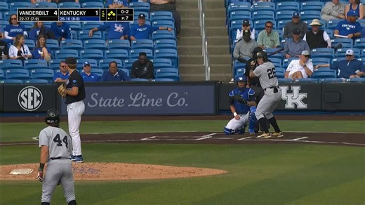 Two more runs come in on a throwing error as the Dores open a 6-1 lead here in the second.