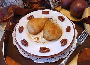 High Altitude Baking: Baked pears with brandy (recipe)