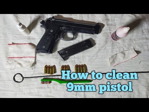 How to clean 9mm pistol beretta 92fs/ Easy mathod of cleaning