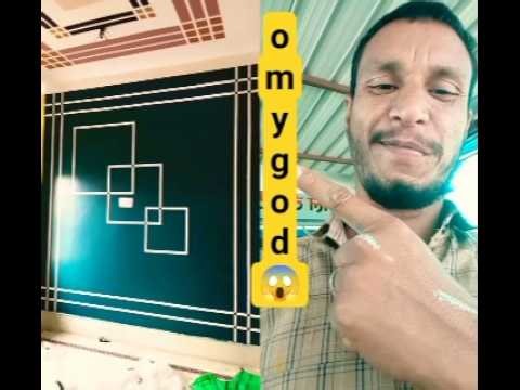 Stylish wall painting design with masking tape #shorts #painting #design #youtube