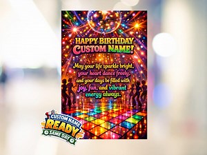 Custom Disco Birthday E Card, Personalized Retro Dance Party Card, Colorful 70s Disco Ball Greeting Digital Download - Etsy Australia