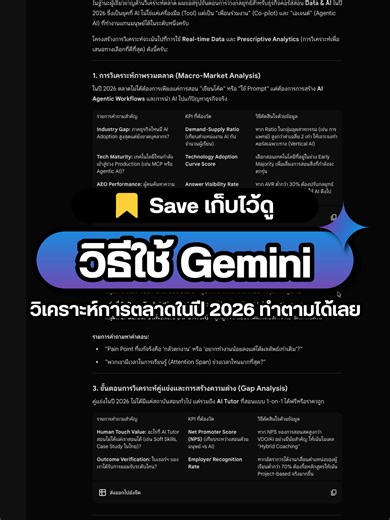 วิธีใช้ Gemini วิเคราะห์การตลาด ปี 2026