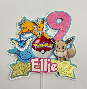 Pokémon Cake Topper, Jolteon Party Supplies, Vapoeon Cake Topper, Eevee Decorations, Pokémon Theme - Etsy