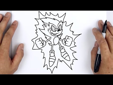 HOW TO DRAW SUPER SONIC | Friday Night Funkin (FNF) - Easy Step By Step Tutorial For Beginners
