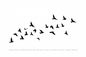Flying Birds Silhouettes, Clipart, Svg, Digital, Vector. - Etsy UK