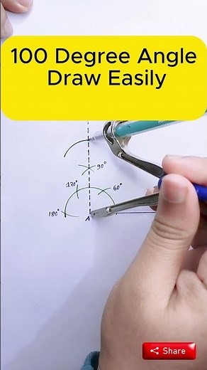 Draw 100° Angles Easily | #shorts #geometry #angleconstruction