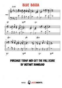 Blue Bossa PDF Piano Sheet Music