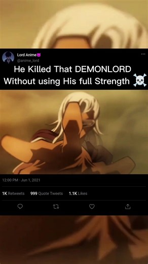 He Killed Demonlord Without Using His full Strength ☠️ #anime #animemoments #animeedit #shorts