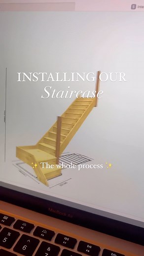 Amy Jones | on Instagram: "ad INSTALLING our STAIRS 🔨 The whole process from start to finish with @stairboxuk! Fellow renovationers looking to do similar, we highly recommend Stair Box! The 3D stair designer on their website helps you create an accurate image of how your stairs will look, the delivery is quick and fully trackable, and the finished product is super high quality. We can’t fault a thing 💯🤩 #stairbox #staircasedesign #houserenovation #homereno #renolife #renovationproject #housep