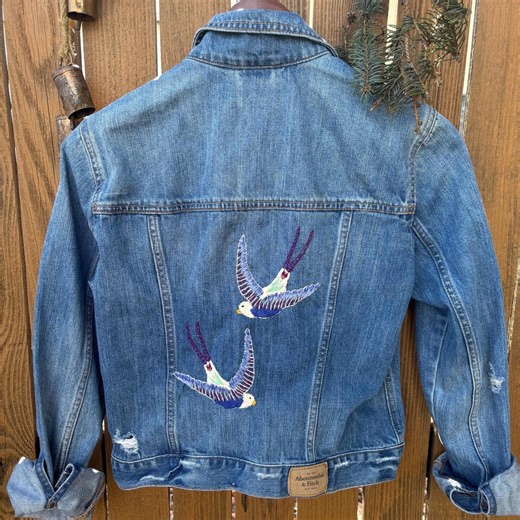 Hand Embroidered Denim Jacket | Unique Jean Jacket | Slow Fashion | Artisan Made - Etsy
