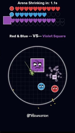 Bouncing Arena --- Red & Blue VS The Violet Square