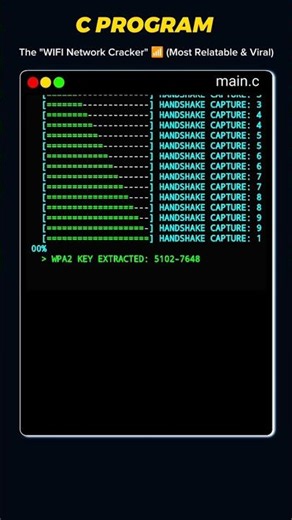 You wrote a WiFi Security Tool in C 📶😈 #softwareengineering #coding #cprogramming #shorts