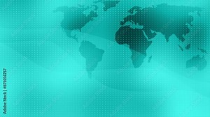 Cyan color futuristic world map geographical background, hi-tech map of planet earth
