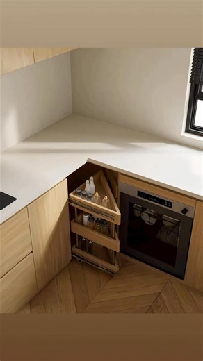 138K views · 400 reactions | Built-in Pull-out Kitchen Corner Cabinet...