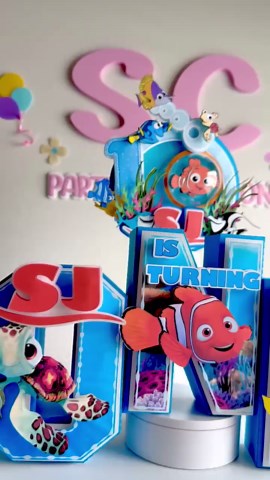 Finding Dory Cake Topper: 3D Personalized Birthday Party Decor, Shaker Cake Topper - Etsy