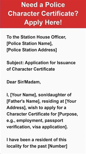 Need a Police Character Certificate? Apply Here!