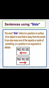 Meaning of "Side" with example sentence Learn English sentences using the word "Side" #englishsentences #learnenglishgrammar #dailyenglish #englishtutor #vocabulary #englishgrammar #englishlearning #englishteacher #englishtips #usareels | English Learning