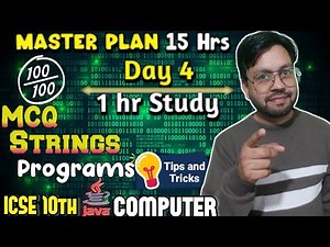 Master Plan Day 4 String Programs || ICSE 10th Computer Exam Preparation || YP Computer Classes