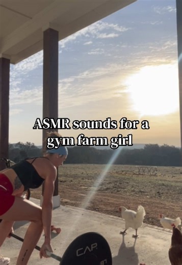 What’s your favorite sound? The barbell, the chickens, or the deep breathing 🤣 #workoutmotivation #workingout #morningexercise #asmr