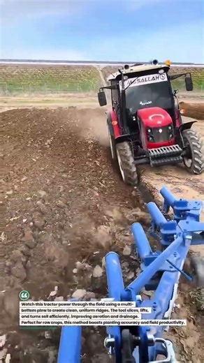 Precision Ridge Plowing with Multi-Bottom Plow 🚜 #FarmingTech #Plowing #AgriTools